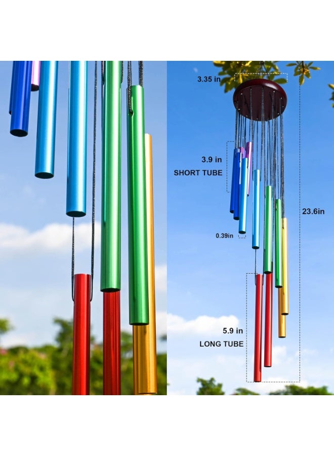 Outdoor Colorful Wind Chimes for Outside with 12 Aluminum Tubes for Garden Patio Balcony and Home Decor - Image 2